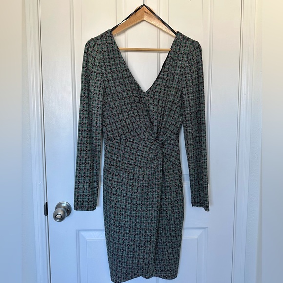 Dew-Drop Knit Dress Dark Green Size 6 - Picture 2 of 5